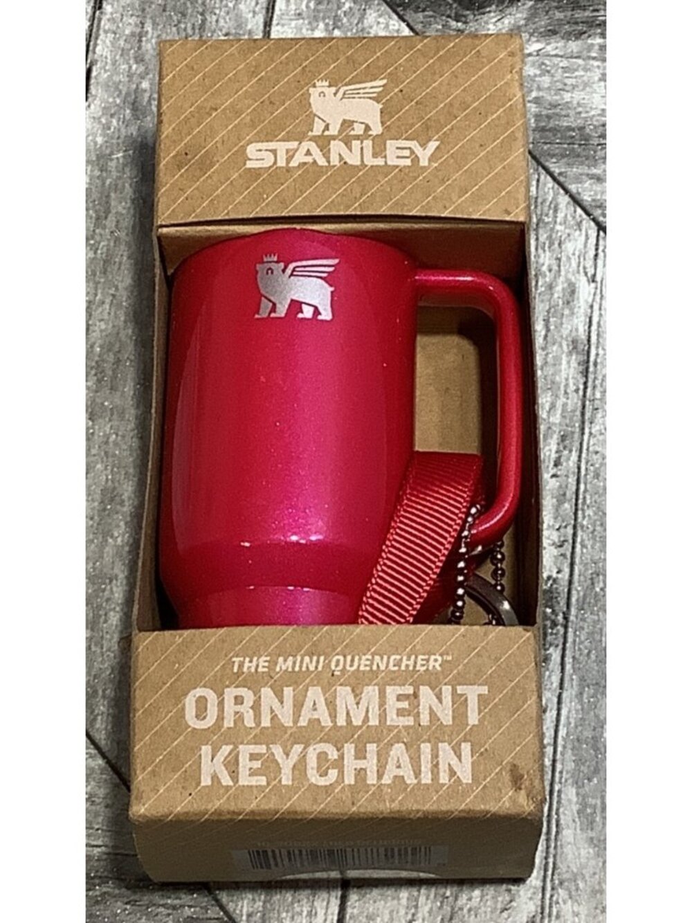 Stanley Water Bottle Keychain Christmas Tree Ornament Red